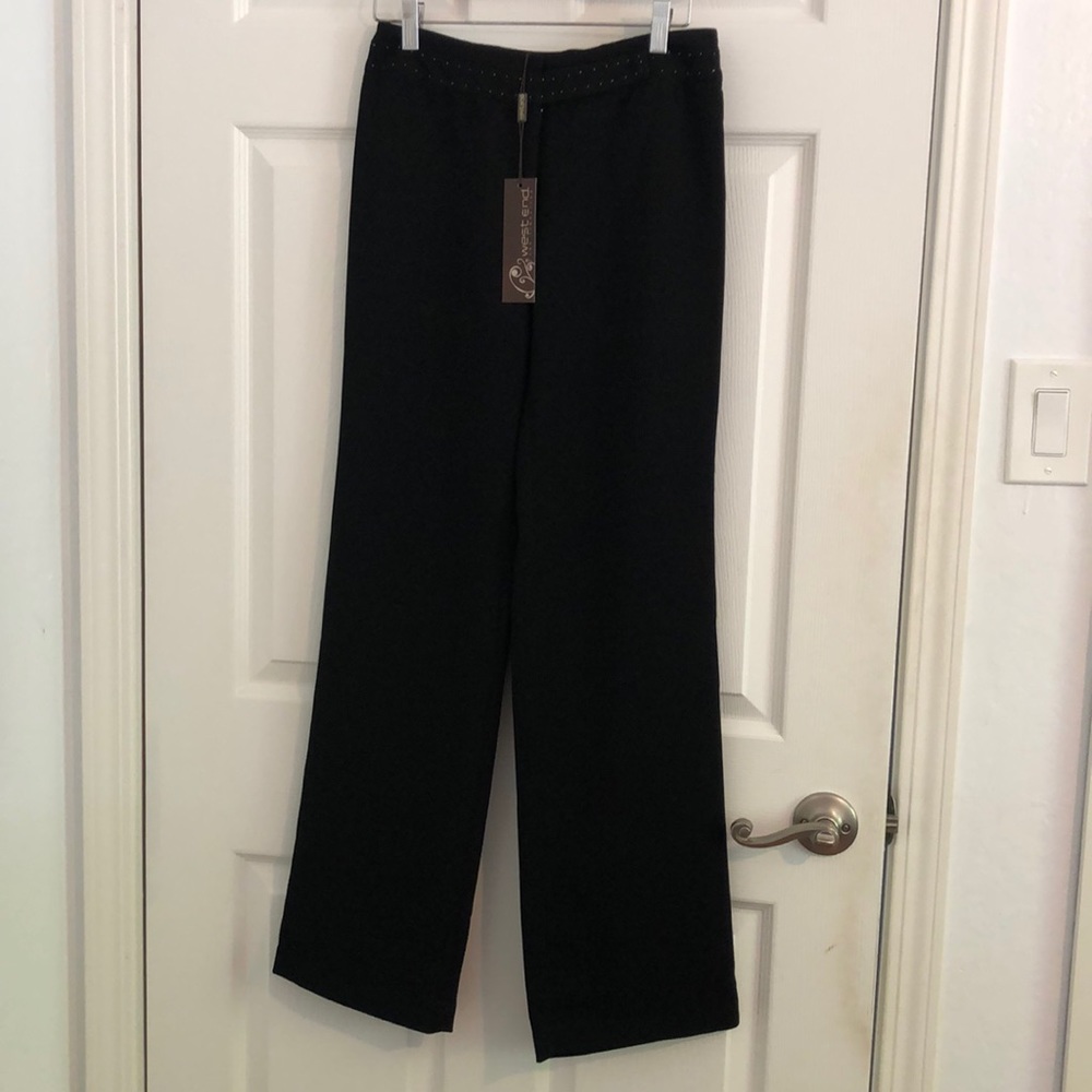 Black West End Wide Leg Slacks